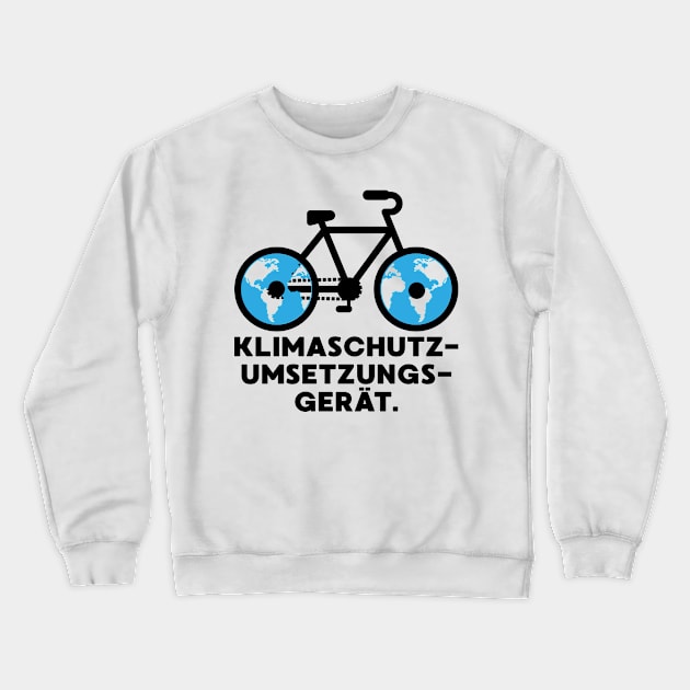 Climate protection implementation device gift bike Crewneck Sweatshirt by Fantasy Designer